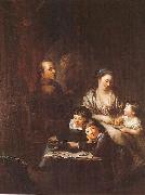 The Artist s family before the portrait of Johann Georg Sulzer